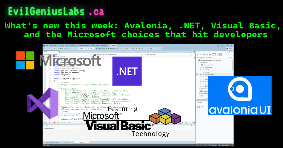 What's new this week — Avalonia, .NET, Visual Basic, and Microsoft choices